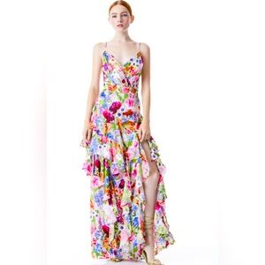 Alice+Olivia Hayden floral silk maxi dress